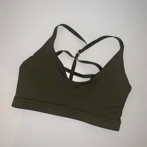 Army green Nike sports bra